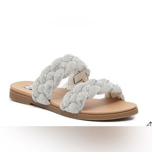 Steve Madden Silver Braided Sandals